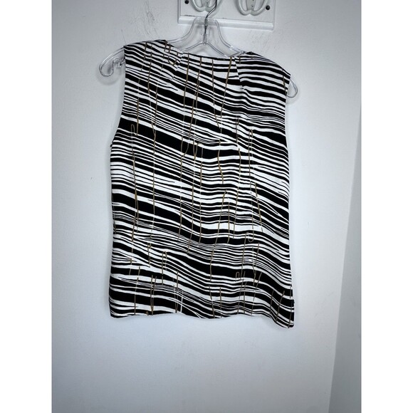 Hobbs London Black, White & Brown Classic Sleeveless Top UK 10 USA 6 SEE NOTE - Picture 10 of 10